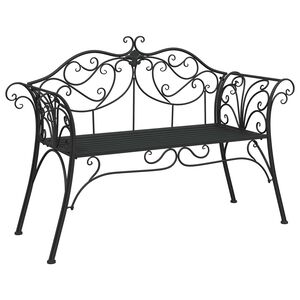 vidaXL Garden Bench 2-Seater 130 x 47 x 90 cm Steel Black