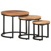 vidaXL Side Tables 3 pcs Solid Acacia Wood