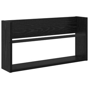 vidaXL Magazine Rack Black Oak 60 x 12 x 30 cm Engineered Wood