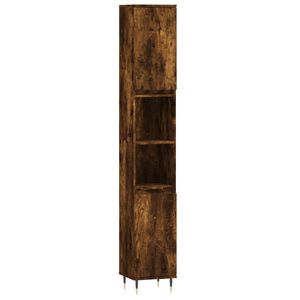 vidaXL Bathroom Cabinet Smoked Oak 30x30x190 cm Engineered Wood