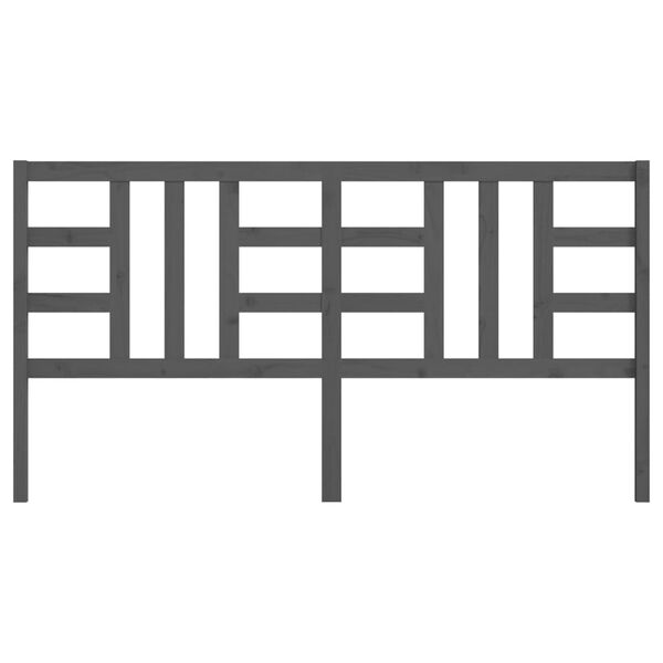 vidaXL Bed Headboard Grey 206x4x100 cm Solid Wood Pine