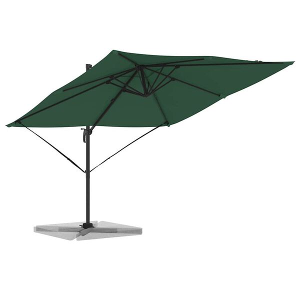 vidaXL Roma Parasol Green 286 x 285 x 265 cm Polyester and Aluminium