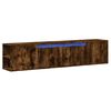vidaXL TV Wall Cabinet with LED Smoked Oak 180x31x39.5 cm
