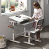 Vipack Adjustable Kids Desk Comfortline 201 with Chair Grey and White