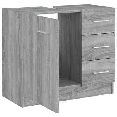 vidaXL Sink Cabinet Grey Sonoma 63x30x54 cm Engineered Wood