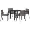 vidaXL Garden Dining Set 5 pcs Grey Powder-Coated Steel