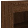 vidaXL Bedside Cabinet with LED Lights Wall-mounted Brown Oak