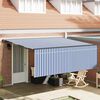 vidaXL Retractable Awning Manual Blue and White 400 x 300 cm