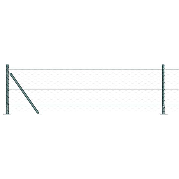 vidaXL Fence Post Green 50 x 0.6 m (50 mm mesh) Steel and PVC