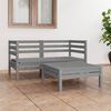 vidaXL 3 Piece Garden Lounge Set Grey Solid Pinewood