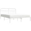 vidaXL Metal Bed Frame without Mattress with Headboard White 183x213cm
