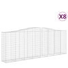 vidaXL Arched Gabion Baskets 8 pcs 400x50x140/160 cm Galvanised Iron