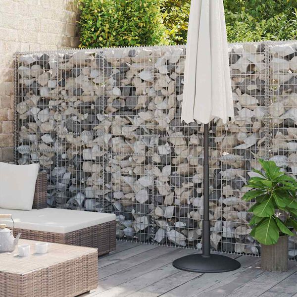 vidaXL Gabion Wall with Covers Galvanised Steel 900x30x200 cm