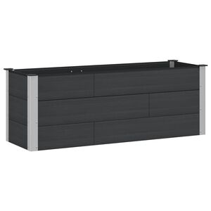 vidaXL Garden Raised Bed Black 150 x 50 x 54 cm WPC and Aluminium