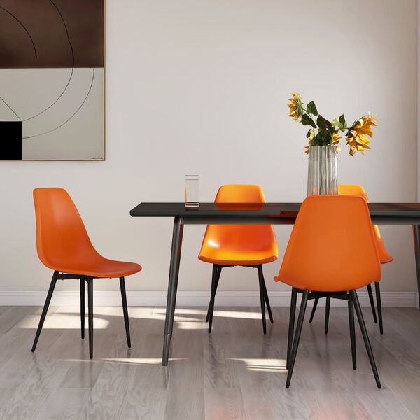vidaXL Dining Chairs 4 pcs Orange PP