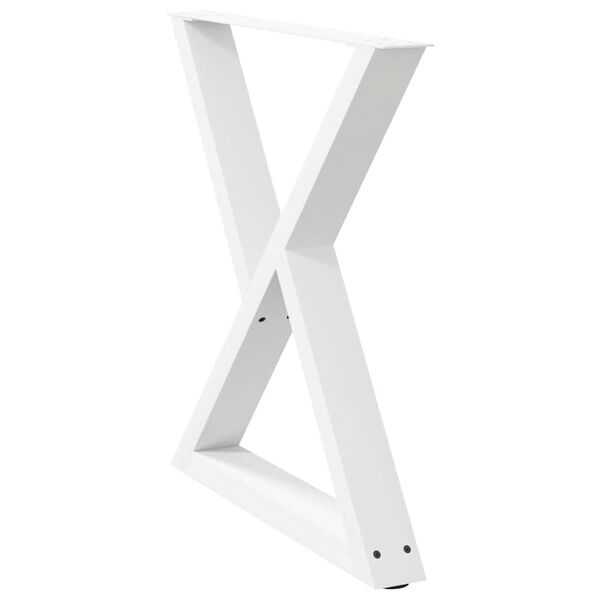 vidaXL Dining Table Legs 2 pcs White 70x(72-73.3) cm Steel
