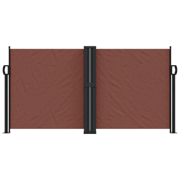 vidaXL Retractable Side Awning Brown 120x600 cm