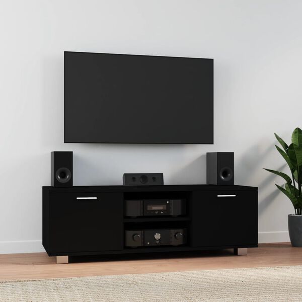 vidaXL TV Cabinet Black 120x40.5x35 cm Engineered Wood