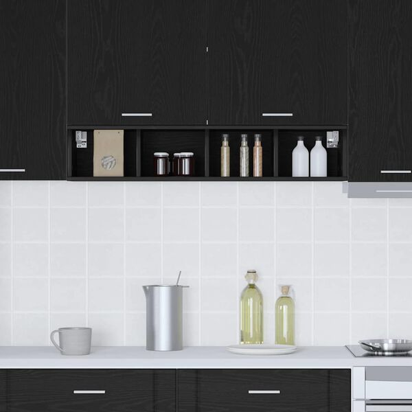 vidaXL Hanging Cabinet Black Oak 20 x 29.5 x 100 cm Engineered Wood