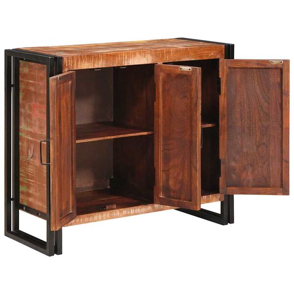 vidaXL Sideboard with Doors Brown Solid Reclaimed Wood and Metal