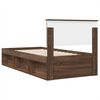 vidaXL Bed Frame with Headboard Brown Oak 90 x 200 cm Engineered wood