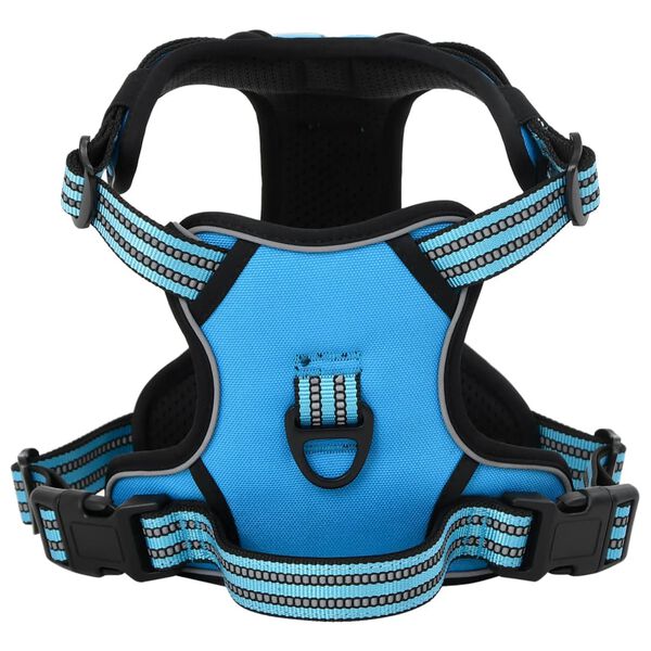 vidaXL Dog Harness with Lead & Collar Adjustable Blue S