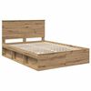 vidaXL Bed Frame Artisian Oak 135 x 190 cm Solid Pine Wood