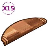 vidaXL Self-adhesive Stair Mats 15 pcs Brown 65x21x4 cm