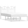 vidaXL Metal Bed Frame without Mattress with Headboard White 120x200cm