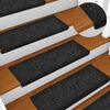 vidaXL Stair Mats Self-adhesive 30 pcs 65x21x4 cm Black Rectangular Edge