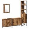 vidaXL Bathroom Furniture Set with Shelf 4 pcs Brown Engineered wood