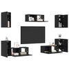 vidaXL TV Cabinet Set Wall-mounted 7 pcs Black Oak Engineered Wood