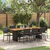 vidaXL Garden Dining Set 9 pcs Black Poly Rattan