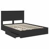 vidaXL Storage Bed with Headboard Black 140 x 190 cm Engineered Wood