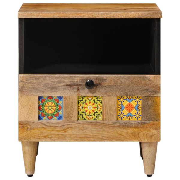 vidaXL Bedside Cabinet Natural 40 x 33 x 46 cm Solid Mango Wood