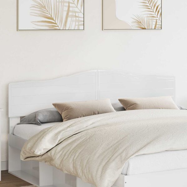 vidaXL Headboard Gloss White 200 cm Engineered wood