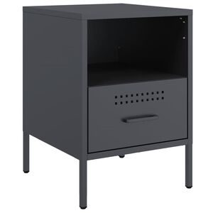 vidaXL Bedside Cabinet | Anthracite | Cold-rolled steel | 36x39x50.5 cm
