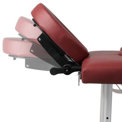 Red Foldable Massage Table 4 Zones with Aluminium Frame