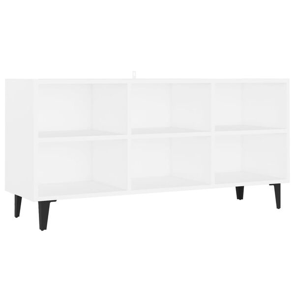 vidaXL TV Cabinet with Metal Legs White 103.5x30x50 cm