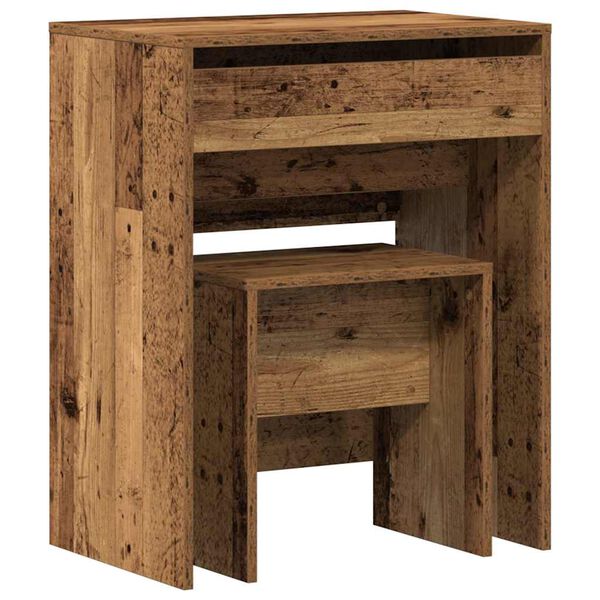 vidaXL Dressing Table Old Wood 60 x 40 x 75 cm Engineered wood