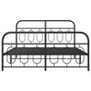 vidaXL Metal Bed Frame without Mattress with Footboard Black 135x190cm