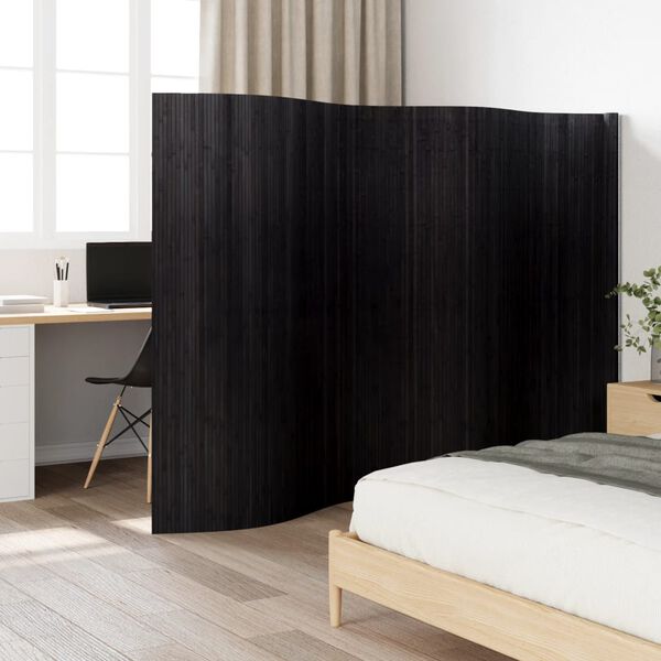 vidaXL Room Divider Black Width 400 cm Height 165 cm Bamboo