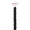 vidaXL Work Rope Black 8 mm 250 m Polypropylene