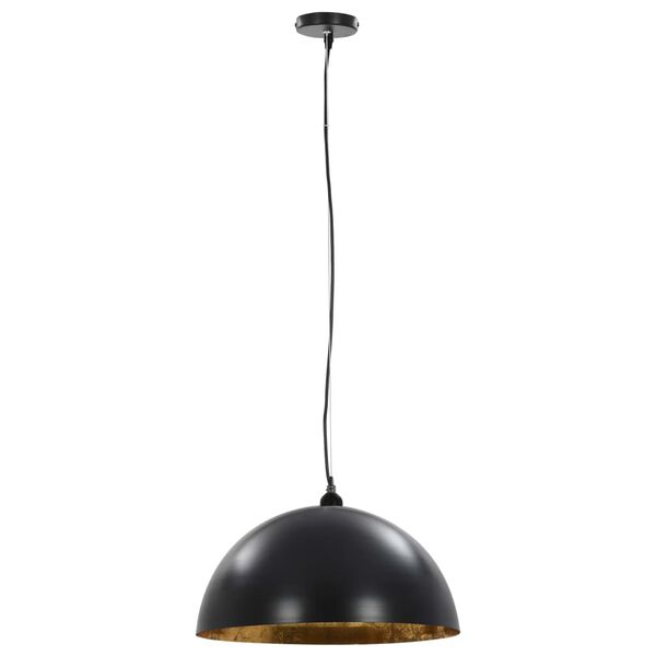 vidaXL Ceiling Lamps 2 pcs Black and Gold Semi-spherical 50 cm E27