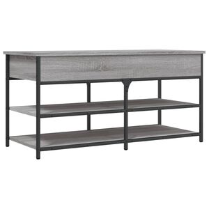 vidaXL Shoe Bench Grey Sonoma 100x42,5x50 cm Engineered Wood