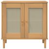 vidaXL Sideboard SENJA Rattan Look Brown 80x35x80 cm Solid Wood Pine