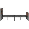 vidaXL Metal Bed Frame without Mattress Brown Oak 193x203 cm
