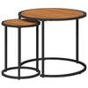 vidaXL Coffee Table Set 2 pcs Natural and Black 55 x 55 x 45 cm