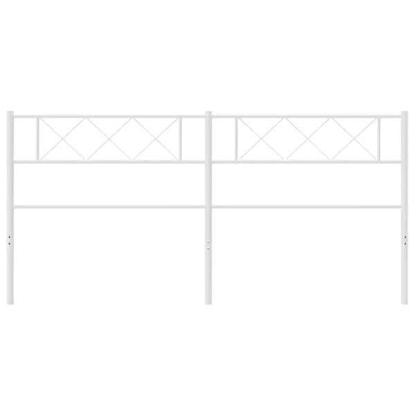 vidaXL Metal Headboard White 193 cm