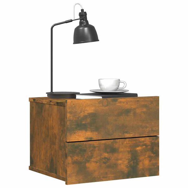 vidaXL Bedside Cabinets 2 pcs Smoked Oak 40x30x30 cm Engineered Wood